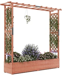 Xo Elevated Wooden Garden Bed with Trellis and Roof