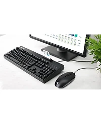 Iogear 104-Key Keyboard with Built-In Common Access Card Reader and 3-Button Mouse Combo, Taa Compliant