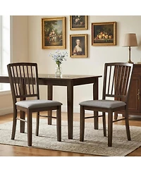 Homcom Upholste Dining Chairs Set of 2 with Solid Wood Legs