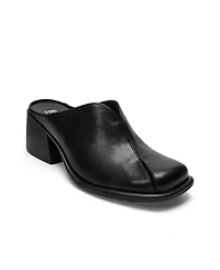 Forever & Always Shoes Women's Ardent Leather Block Heel Mule