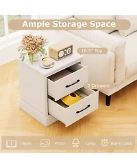 Gymax Set Of 2 18.5'' Farmhouse Nightstand with 2 Drawers Compact Size End Table Living Room