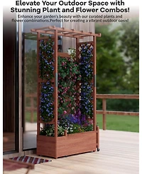 Xo Elevated Wooden Garden Bed with Trellis and Roof