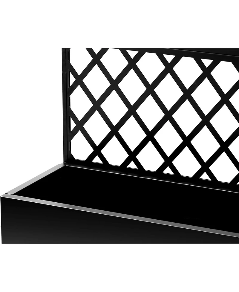 Xo 71x35x16" Steel Raised Garden Bed with Trellis, Mobile Planter Box with Wheels and Privacy Screen for Patio Deck Garden