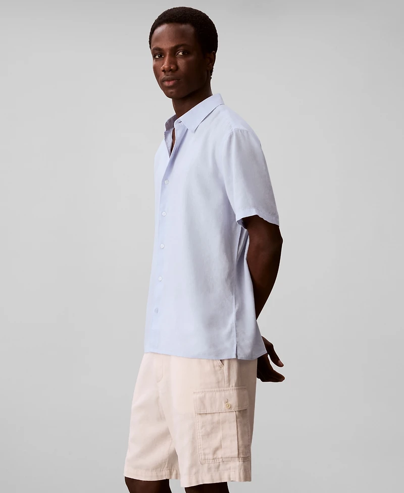 Calvin Klein Men's Linen-Blend Classic Button-Down Shirt