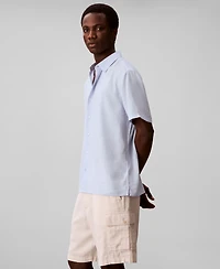 Calvin Klein Men's Linen-Blend Classic Button-Down Shirt