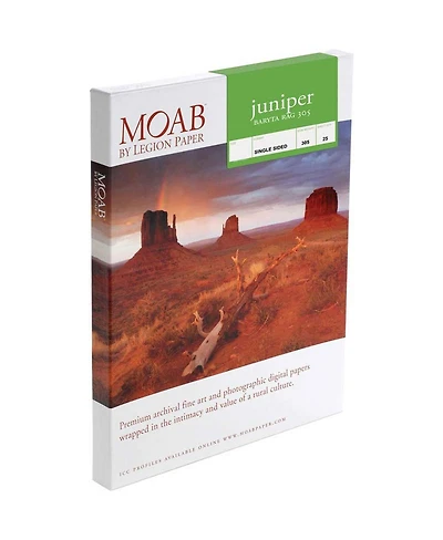 Moab Juniper Baryta Rag Glossy Fine Art Inkjet Print Paper, 8.5x11 Inch, 305gsm, 25 Sheets