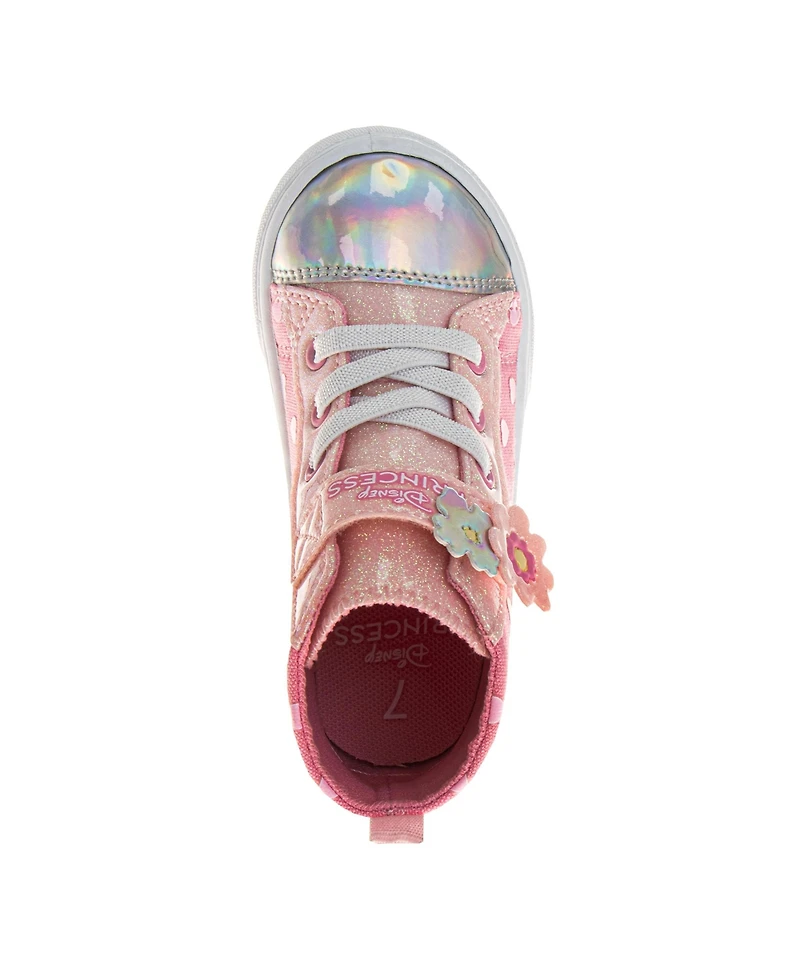 Disney Princess Girls' HighTop Sneakers Fun, Stylish, and Comfortable Footwear (Toddler Sizes 5-10/ Little Kid 11-12)