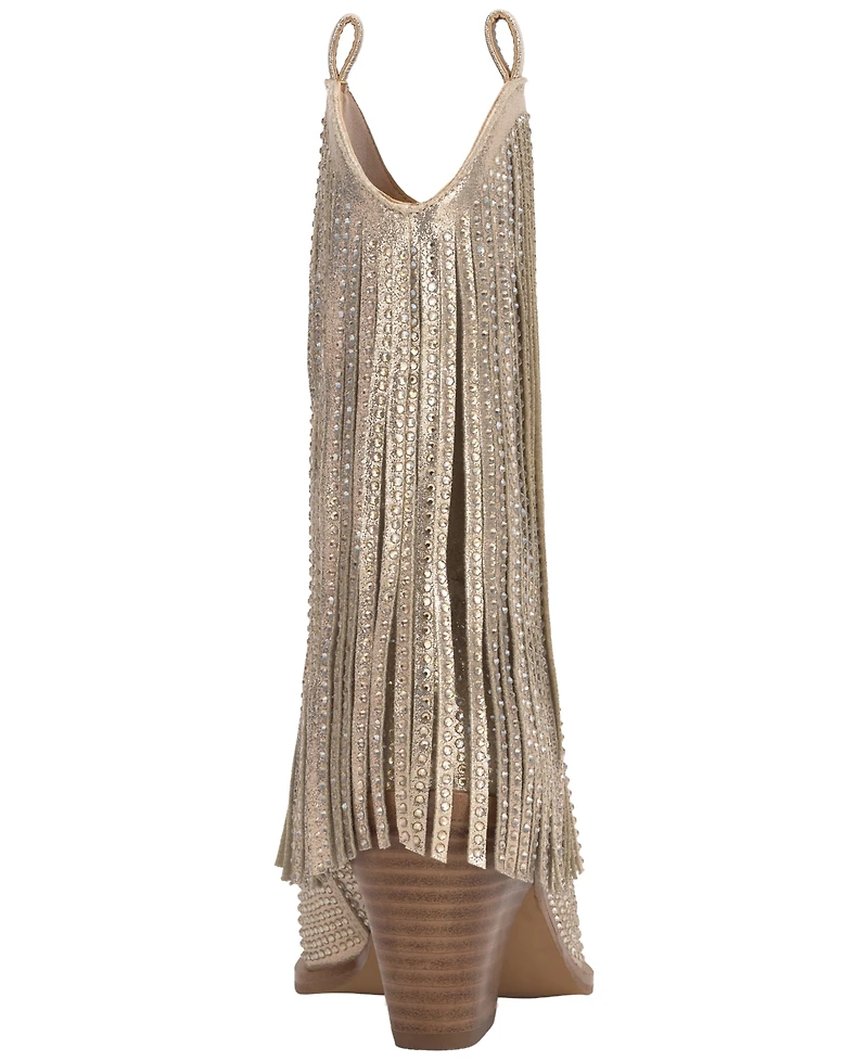 Jessica Simpson Paredisa Rhinestone Fringe Cowboy Booties