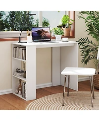 Slickblue Computer Desk with Bookshelf for Small Space Home Office