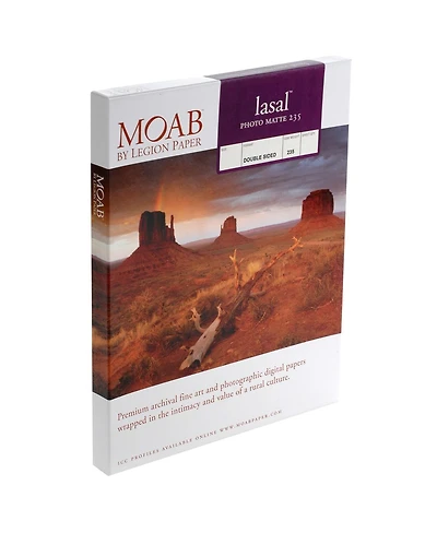 Moab Lasal Photo Matte, Double Sided, Bright White Archival Inkjet Paper, 235gsm, 13x19", 50 Sheets