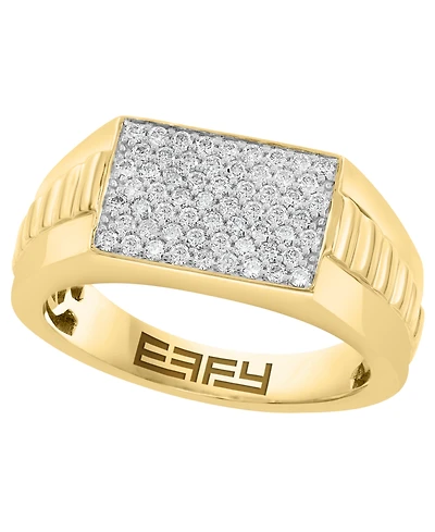 Effy Collection Men's Diamond (1/2 ct. t.w.) Ring in 14k Yellow Gold
