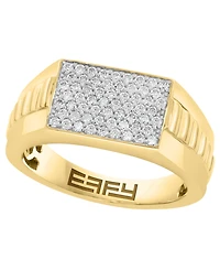 Effy Collection Men's Diamond (1/2 ct. t.w.) Ring in 14k Yellow Gold