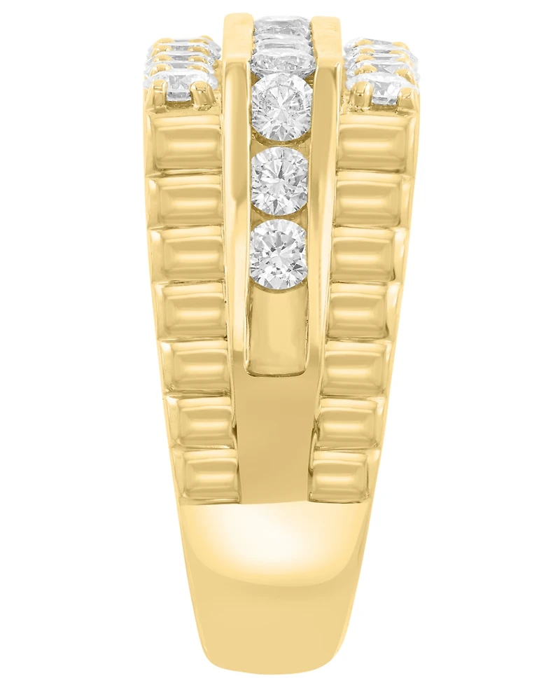 Effy Collection Men's Lab-Grown Diamond (1-7/8 ct. t.w.) Ring in 14k Gold-Plated Sterling Silver