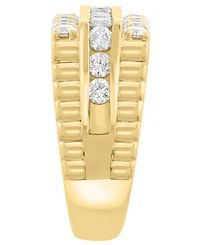 Effy Collection Men's Lab-Grown Diamond (1-7/8 ct. t.w.) Ring in 14k Gold-Plated Sterling Silver