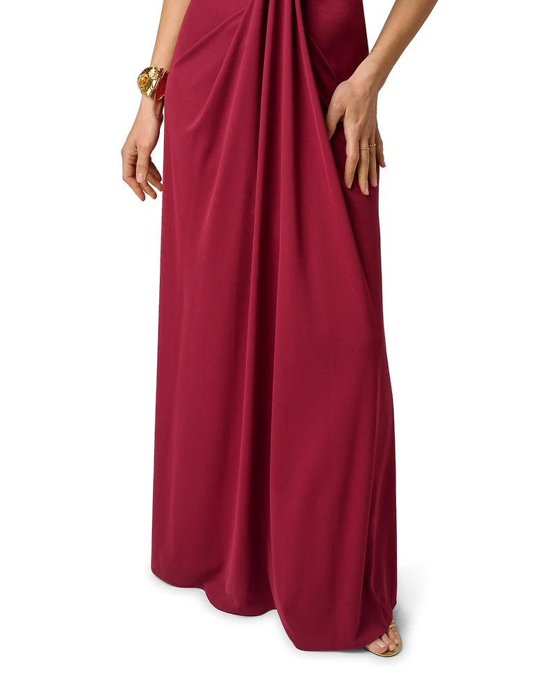Adrianna Women's Artisan Plunge V-Neck Draped Ball Gown