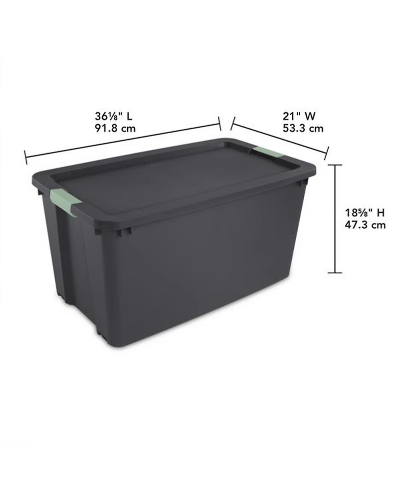 Sterilite 4 Pack 45 Gallon Wheeled Latch Tote, Stackable Plastic Storage Bin