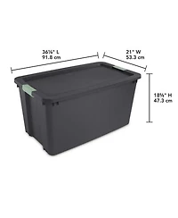 Sterilite 4 Pack 45 Gallon Wheeled Latch Tote, Stackable Plastic Storage Bin