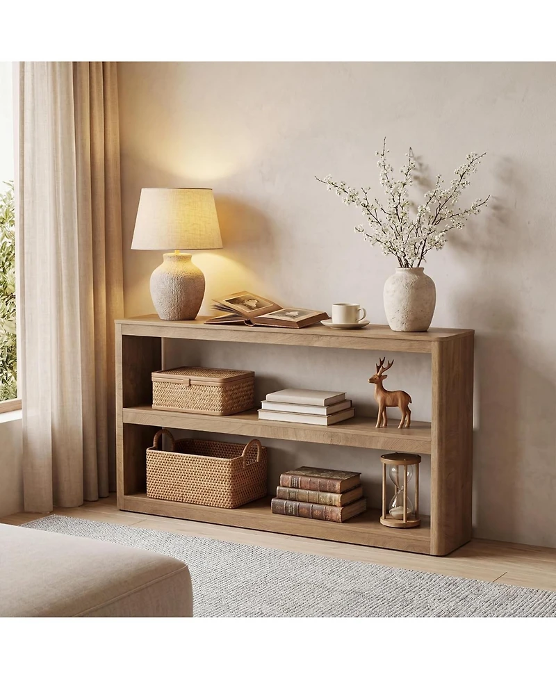 Tribesigns 63-Inches Console Table, Modern Sofa Table with 3 Storage Shelves, Narrow Entryway Furniture