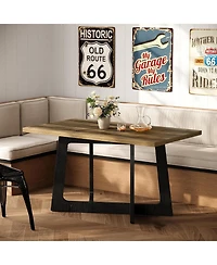 Tribesigns 47-Inch Dining Table for 2-4 People, Small Kitchen Table with Sturdy Pedestal Base, Farmhouse Wood Kitchen and Dining Room Furniture