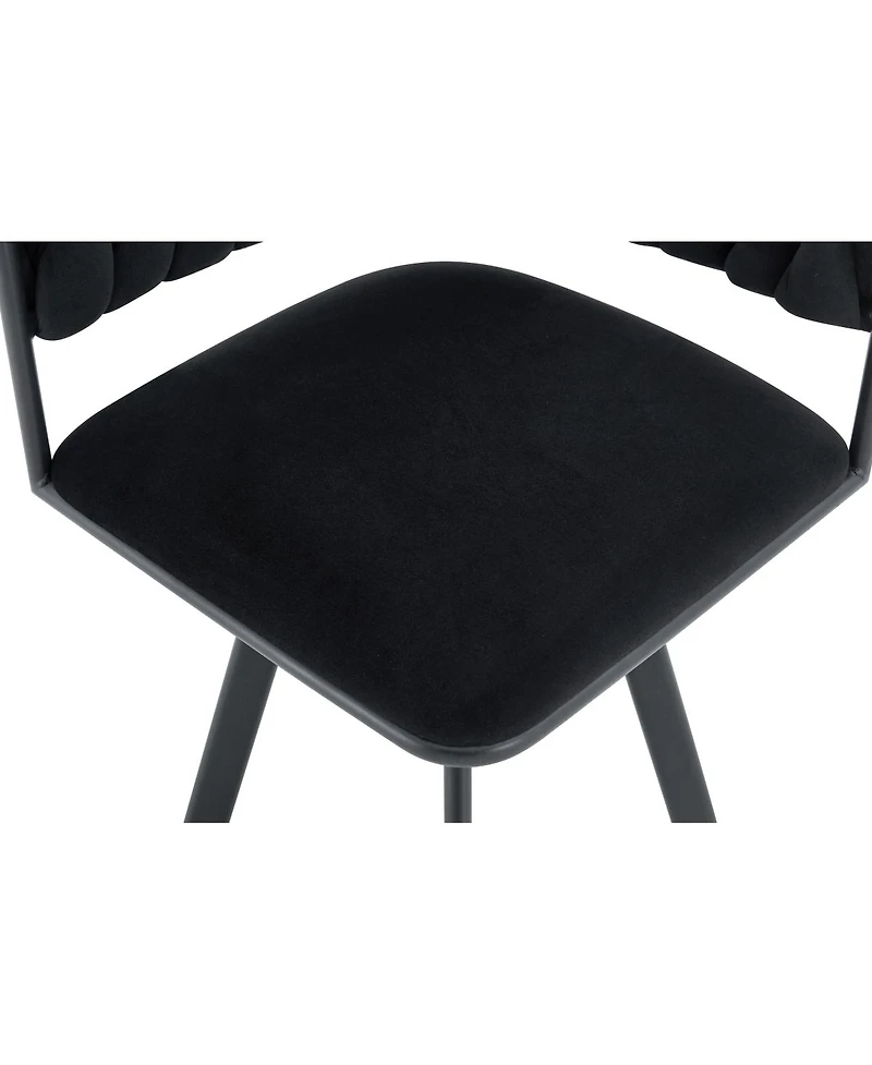 Streamdale Furniture 7-Piece Faux Marble Dining Set with 6 Velvet Chairs
