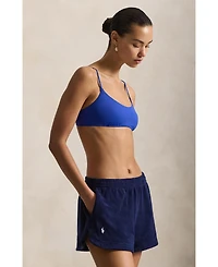 Polo Ralph Lauren Women's Navy Blue Cotton Terry Swimsuit Cover Up Shirt and Short Set