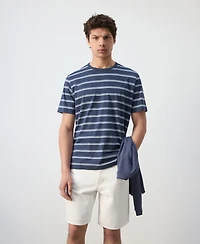 Mango Men's Striped Cotton T-Shirt