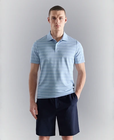 Mango Men's Coolmax Slim-Fit Striped Polo Shirt