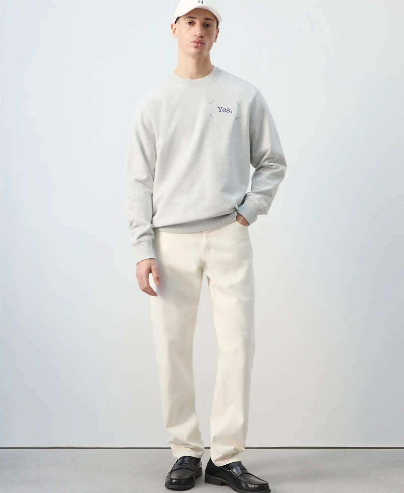 Mango Men's Cotton Printed Sweatshirt