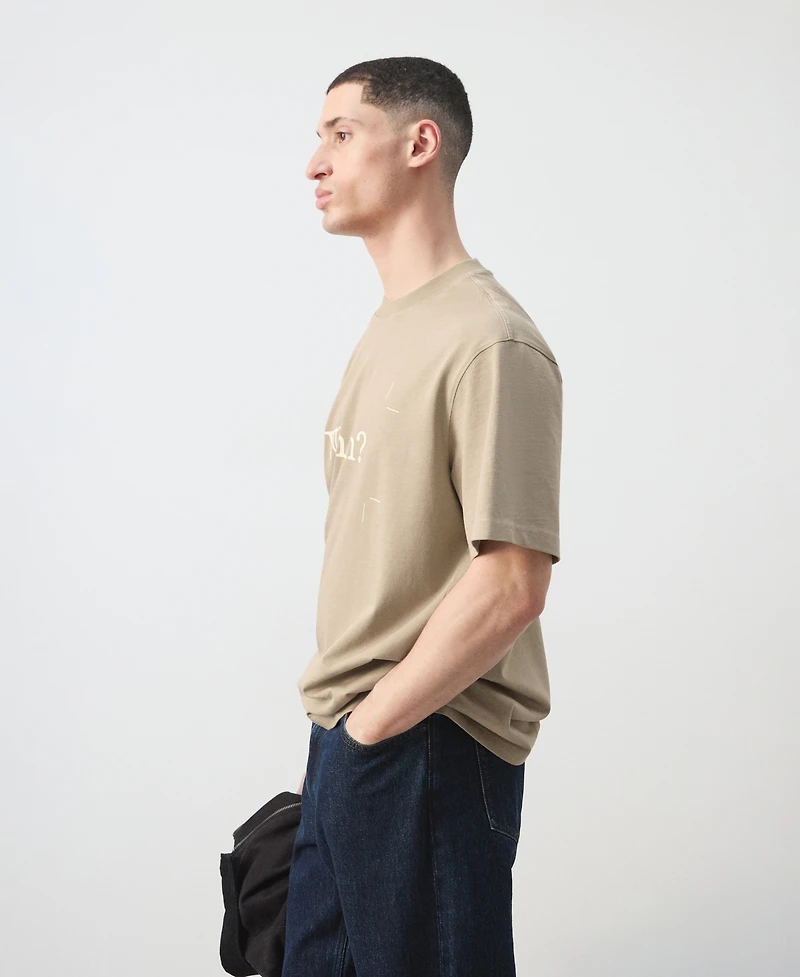 Mango Men's Cotton Printed T-Shirt