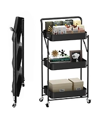 4 tier Rolling Utility Cart with Lockable Wheels