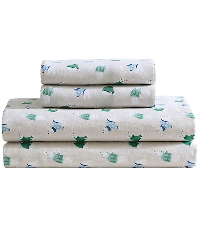 Winter Nights Cotton Flannel Full Sheet Set