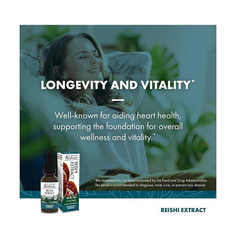 Host Defense Reishi Extract - Heart & Immune Health Support Supplement