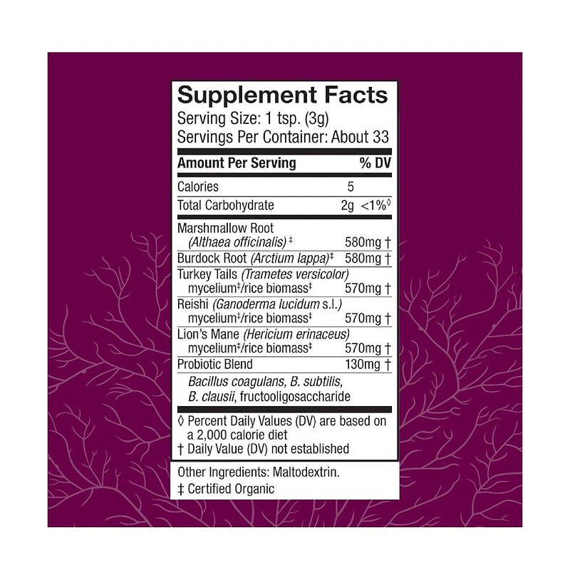 Host Defense MycoBotanicals Microbiome Powder - Digestive & Immune Health Support Supplement