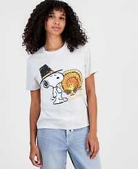 Peanuts Juniors' Snoopy Thanksgiving Crewneck Tee