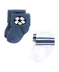 Hudson Baby Baby Boys Hudson Cotton Rich Newborn and Terry Socks 8-Pack