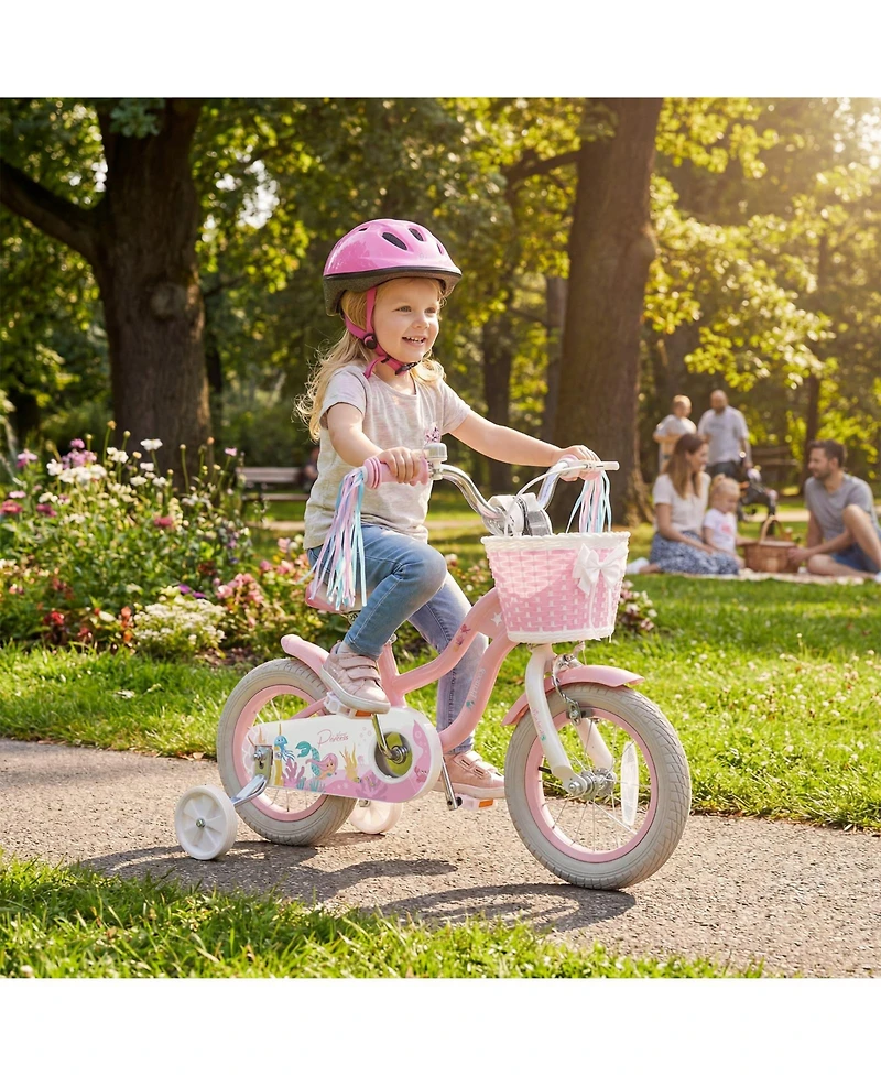 Gymax Kids Bike w/Training Wheels Hand Coaster Brakes Adjustable Seat Handlebar