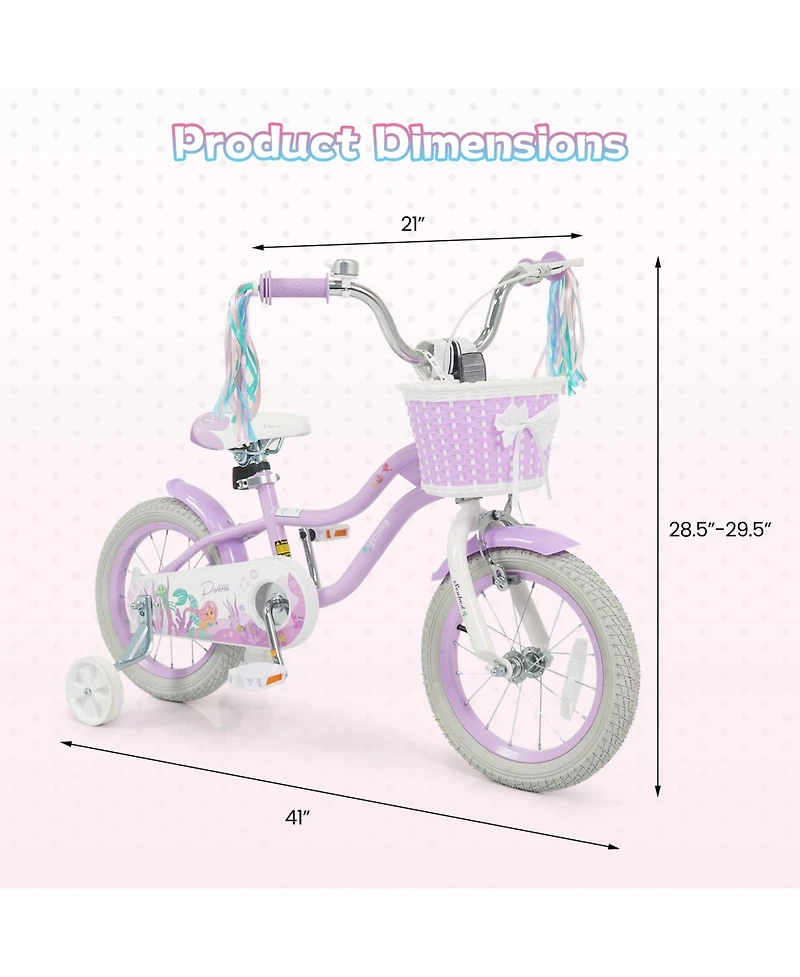 Gymax Kids Bike Toddler Bicycle Training Wheels Hand and Coaster Brakes