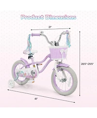 Gymax Kids Bike Toddler Bicycle Training Wheels Hand and Coaster Brakes