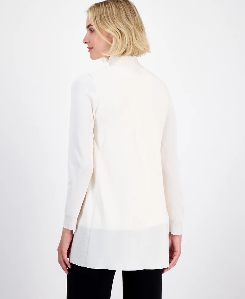 Anne Klein Women's Open-Front Buttoned-Pocket Cardigan