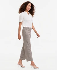 Anne Klein Petite Grace Plaid Ankle Mid-Rise Pants