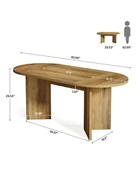 Slickblue 63 Inch Dining Table with Strip Base for Modern Dining Room