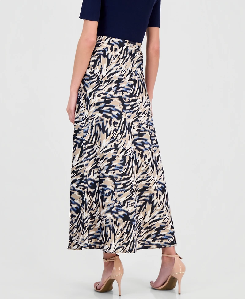 Anne Klein Women's Printed Bias-Cut Maxi Skirt
