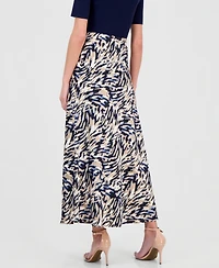 Anne Klein Women's Printed Bias-Cut Maxi Skirt