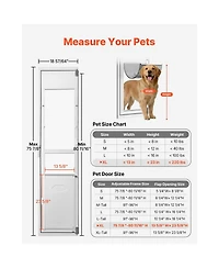 Cozito Dog Door for Sliding Glass Door Adjustable Height Extra Large Flap 180 Degree Swing