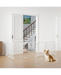 Cozito 8-Panel Extra Wide Adjustable Gate with Auto-Close Door