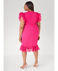 Ashley Stewart Women's Tiered Tulle Sheath Dress