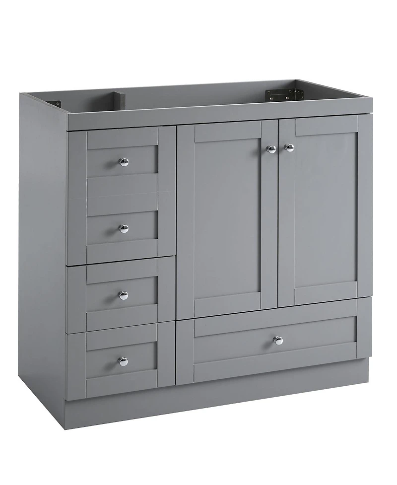Sillysis Freestanding Bathroom Vanity Cabinet,Shaker Style Mdf, 4 Soft Close Drawers, Storage for Small Spaces