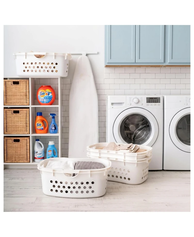 Iris 4 Pack Comfort Carry Lightweight Laundry Basket with Ergonomic Curves