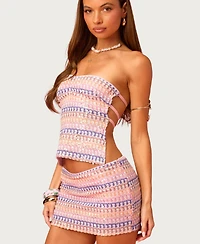Edikted Women's Barbie Glow Backless Sequin Knit Top