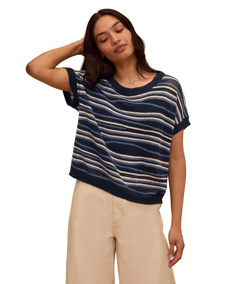 Celtic & Co. Women's Landscape Stripe Knitted Top